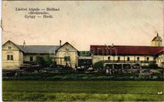 1933 Zsibrafürdő, Sibra, Sivabrada (Szepesváralja, Spisské Podhradie); gyógyfürdő, automobilok / spa, bathhouse, automobiles (gyűrődés / crease)