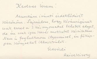 Reich Károly (1922-1988): Álarcos (cím nélkül). Klisé, papír, jelzett, 5×4 cm. A tételhez tartozik R...