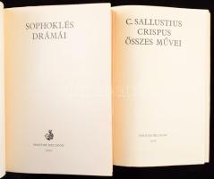 2 db könyv: C. Sallustius Crispus összes művei. 1978, Magyar Helikon. + Sophokles drámái. 1979, Magy...