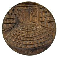 Borsos Miklós (1906-1990) 1982. "Budapesti Könnyűipari Szövetkezetek Szövetsége BNV" kétoldalas, öntött bronz emlékplakett (85mm) T:AU