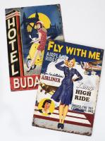 2 dara retro stílusú karton poszter, jó állapotban, 40x27 cm