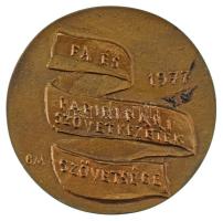 Borsos Miklós (1906-1990) 1977. "Fa- és Papíripari Szövetkezetek Szövetsége" kétoldalas, öntött bronz emlékérem (81mm) T:AU kis patina