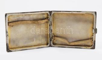 Ezüst (Ag) cigarettatárca zománc berakással 126 g 10x8,5 cm