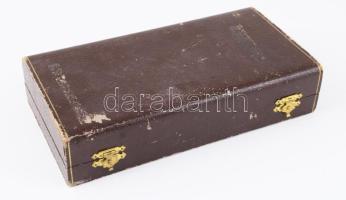 Hat személyes felvágottas villa készlet, alpakka, rózsafa fogóval, dísdobozban