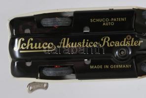 1998 Schuco Akustico 2002 felhúzhatós német lemezautó, kulccsal, figurával, pótkerékkel, dobozában, ...