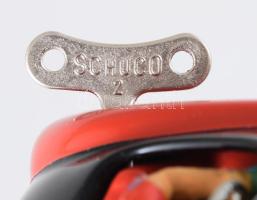 1998 Schuco Radio-Akustico zenélő felhúzhatós német lemezautó, kulccsal, figurával, dobozában, szép ...