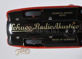 1998 Schuco Radio-Akustico zenélő felhúzhatós német lemezautó, kulccsal, figurával, dobozában, szép ...