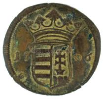 1706. X Poltura Cu "II. Rákóczi Ferenc" (7,85g) T:VF, patina, lyuktömött, enyhén hajlott l...