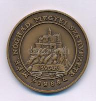 Bognár György (1944-) 1988. "MÉE Nógrád megye - Nógrádi várak sorozat Buják vára / Sigillum Comitatus Neogradiensis" kétoldalas bronz emlékérem (42,5mm) T:AU Adamo ST8