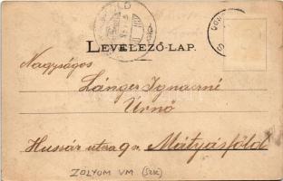 1903 Szliács, Sliac; Park részlet. Kerekes Miklós kiadása / park (ragasztónyom / glue marks)