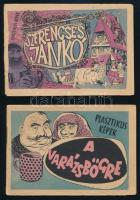 ca 1955 A Varázsbögre, Szerencsés Jankó 2 db képregényfüzet. Rajzoló: Endrődi István Plasztikus képek. 3-d-s szemüveggel nézhető képregényfüzet 12x8 cm