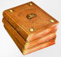 Szalay József - Baróti Lajos: A magyar nemzet története. I-III. kötet. I. köt.: Magyarország az Árpádház kihaltáig. 250 szövegképpel és 34 műmelléklettel.; II. köt.: Magyarország a vegyes házakból származott királyok korában. 250 szövegképpel és 19 műmelléklettel.; III. köt: Magyarország a Habsburg-házból való választott királyok korában. 325 szövegképpel és 29 műmelléklettel. Bp., [1895-1898], Lampel Róbert (Wodianer F. és Fiai). Rendkívül gazdag szövegközi és egészoldalas illusztrációval, térképekkel, kihajtható mellékletekkel. Kiadói egészvászon-kötések, festett lapélekkel, kopott borítókkal, sérült gerincekkel, kijáró lapokkal.