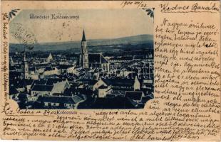 1900 Kolozsvár, Cluj; látkép / general view (felületi kopás / worn surface)
