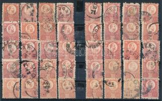 1871 5kr 40 db bélyeg színváltozatokkal