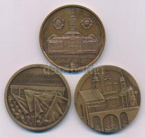Lapis András (1942-) 1983. "MÉE Szeged - Komócsin Zoltán születésének 60. évfordulójára / Hűség a néphez, hűség a párthoz" kétoldalas bronz emlékérem (42,5mm) + 1983. "100 éve épült újjá a szegedi Tanácsháza / A régi városháza" kétoldalas bronz emlékérem (42,5mm) + DN "Szeged / Szeged Tourist" kétoldalas bronz emlékérem (42,5mm) T:AU