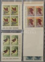 San Marino négyestömb sorok és Thaiföld sorok, blokkok, összefüggések és 3 FDC telefonkártya berakóban sok szép motívummal