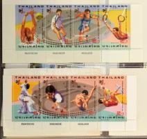 San Marino négyestömb sorok és Thaiföld sorok, blokkok, összefüggések és 3 FDC telefonkártya berakób...