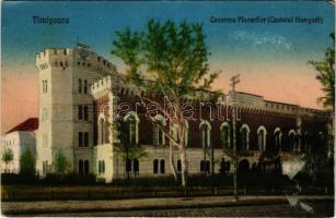 1928 Temesvár, Timisoara; Cazarma Pionerilor (Castelul Hunyadi) / Utászlaktanya (Hunyadi kastély). Galambos kiadása / Romanian military pioneers barracks, castle (ragasztónyomok / glue marks)