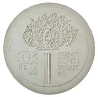 1986. 500Ft "XV. Téli Olimpia Calgary 1988" emlékérme gipsz előlapi NEGATÍV nagyminta (158mm) T:AU Hungary 1986. 500 Forint "15th Winter Olympics Calgary 1988" obverse NEGATIVE large plaster sample (158mm) C:AU Adamovszky katalógusban EM98 számon szerepel / Adamovszky's catalogue EM98