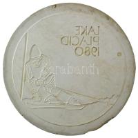 1980. 200Ft/500Ft "XIII. Téli Olimpia Lake Placid 1980" meg nem valósult érmetervezet gipsz hátlapi NEGATÍV nagyminta (158mm) T:AU,XF ph. Hungary 1980. 200 Forint or 500 Forint "13th Winter Olympics Lake Placid 1980" unrealized coin's plan reverse NEGATIVE large plaster sample (158mm) C:AU,XF edge error Adamovszky katalógusban nem szerepel / Not listed in Adamovszky's catalogue