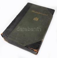 cca 1910-1915 Teleki - Kogutowicz: Világatlasz. Kiadja a M. Földrajzi Intézet R.T. Hiányos! Tartalmazza: a 1-2., 3., 4-5., 6-7., 10., 13-14., 15-16., 19-20., 21-22., 27-28., 37-38., 41-42., 45-46., 47-48., 49-50., 51-52., 57-58., 59-60., 61-62., 63., 65-66., 73-74., 75-76., 89-90., 91-92., 97-98., 99-100., 103-104., 105-106., 107-108., 111-112., 113-114., 117-118., 119-120., 121-122., 123-124., 125-126., 129-130. számú térképeket (38 db). Kiadói aranyozott félbőr tokban, kissé viseltes állapotban, 49x32,5x9,5 cm.