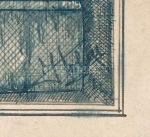 Olvashatatlan jelzéssel: Angol-parki (Angolparki) munkahelyem, 1946. Tus, akvarell, papír. Angol par...