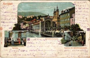 1901 Karlovy Vary, Karlsbad; Sprudelcolonnade, Sprudel, Inneres de Sprudelcolonnade. Louis Glaser / spa, spring, interior. Art Nouveau (small tears)