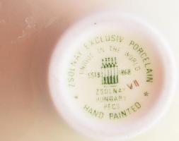 Zsolnay pillangó mintás váza, jelzett, hibátlan, m: 8,5 cm