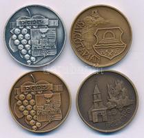 Garamkeszi János (1936-) DN "Eger" (2xklf) kétoldalas bronz- és ezüstpatinázott bronz emlékérem pár + DN "Hollókő" kétoldalas bronz emlékérem + DN "Salgótarján" kétoldalas bronz emlékérem (32mm) T:AU