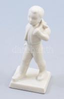 Vándorfiú, mázas figura, jelzés nélkül, hibátlan, m: 15 cm