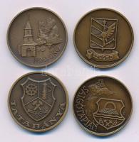 DN "Hollókő" kétoldalas bronz emlékérem + DN "Salgótarján" kétoldalas bronz emlékérem + DN "Szeged" kétoldalas bronz emlékérem + DN "Tatabánya" kétoldalas bronz emlékérem (32mm) T:AU