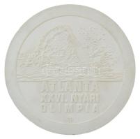 1994. 200Ft "XXVI. Nyári Olimpia Atlanta 1994" érmetervezet gipsz hátlapi POZITÍV nagyminta. Csak próbaveret formában létezik (160mm) T:AU Hungary 1994. 200 Forint "26th Summer Olympics Atlanta 1994" reverse POSITIVE large plaster sample. Exists only in trial strike (160mm) C:AU Adamovszky katalógusban EME35 számon szerepel / Adamovszky's catalogue EME35