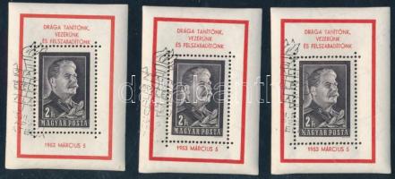 1953 Sztálin-gyász 3 db blokk (18.000)