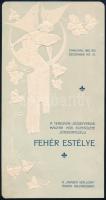 1907 A Temesvár-Józsefvárosi (Erdély) Magyar Nők Egyesülete jótékony célú Fehér Estélye a Nemzeti Szállodában, dombornyomott, szecessziós karton, szép állapotban