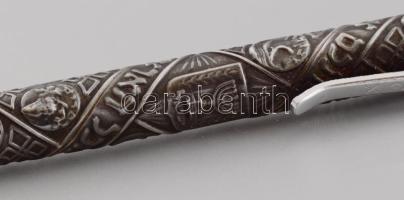 Ezüst (Ag) testű Silverolex toll, Izrael 12 törzse felirattal, motívumokkal, jelzés nélkül, végénél ...