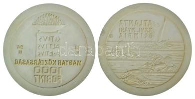 1994. 1000Ft "XXVI. Nyári Olimpia Atlanta 1994" emlékérme gipsz előlapi és hátlapi NEGATÍV nagyminta (162mm) T:AU Hungary 1994. 1000 Forint "26th Summer Olympics Atlanta 1994" obverse and reverse NEGATIVE large plaster sample (162mm) C:AU Adamovszky katalógusban EM137 számon szerepel / Adamovszky's catalogue EM137