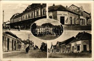 1944 Csap, Cop, Chop; utca, vasútállomás, Sermer Sámuel és Kazinczy Sándor üzlete / railway station, street, shops (EK)