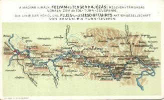 Royal Ship Lines Ltd Zimony-Szörényvár map