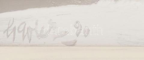 Csavlek András (1942-): Balaton (cím nélkül), 1990. Olaj, farost, jelzett, fakeretben, 40×50 cm