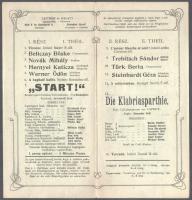 cca 1910 A budapesti Folies Caprice mulató szecessziós műsorprogramja, szép állapotban, 2 lap