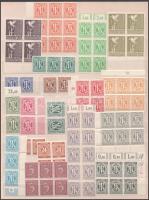 Deutsches Reich + zónák 110 db bélyeg (40 klf) nagyrészt összefüggésekben, köztük ívszéli példányok ...