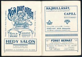 1934 A budapesti Moulin Rouge (Vörös Malom) mulató új revüműsorának füzete, sok reklámmal, szép álla...