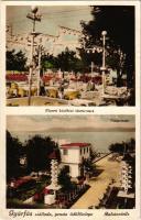 1935 Balatonlelle, Gyárfás szálloda, pensio üdülőtelepe, Tóparti kávéházi táncterasz, pincérek (EK)
