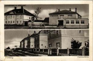 1943 Verebély, Vráble; Járásbíróság és adóhivatal, Tisztviselőtelep. Neufeld kiadása / court, tax office, official residences (EK)