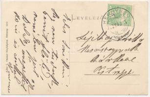 1913 Hátszeg, Hateg; Polgári fiú- és leányiskola, híd. Adler L. Oszkár fényképész / school, bridge (...