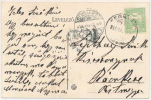 1911 Puj, Pui (Hunyad); vasúti részlet Puj előtt, vasútépítés, hajtány / railway construction, handc...