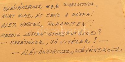 Görög lovasok, fríz, rézmetszet, papír, XIX. sz. 42x16 cm üvegezett keretben. Hátoldalán Alexandrosz...