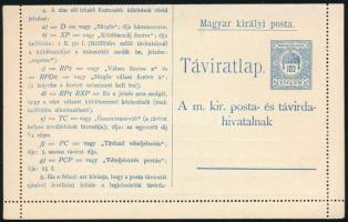 1912 102f díjjegyes zárt táviratlap, használatlan (30.000)