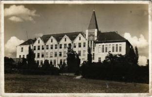 1938 Léva, Levice; Állami tanítóképző / Ceskoslovensky Státny Ucitelsky ústav / teachers' training institute. photo + "1938 LÉVA VISSZATÉRT" So. Stpl (EB)