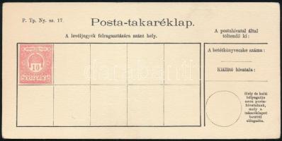 1910 10f postatakaréklap, használatlan